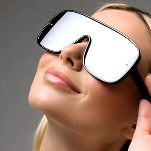 Luxury Sunglasses Flat Top Mirrored Lens Fashion Women Large XL Lentes Gafas New